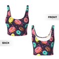 thumbnail image 6 of Goofa Donuts1 Printed Sports Bras for Women, High Impact Running Bra Workout Crop Tank Tops Longline Sports Bra Push up-Large, 6 of 9