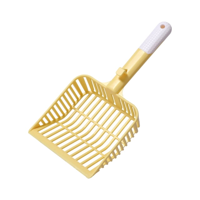 Large Hole Cat Litter Thick And Sturdy Cat Litter Easy To Clean Cat Litter Ergonomic Handle Non Stick Cat Litter (Yellow/White/Green) Ground For Dogs Dog Harness Dog Bike Rack Dog Puppy Accessories