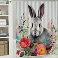 thumbnail image 5 of COMIO Shower Curtain for Bathroom Forest Animals Rabbit, Multiple Sizes White, 5 of 6