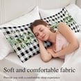thumbnail image 5 of Green Eucalyptus Leaves Body Pillow Covers 20"x54", Black White Plaid Farmhouse Watercolor Soft Brushed Microfiber Breathable Throw Pillow Covers, Pillowcase with Zipper for Couch Sofa Bedroom, 5 of 9