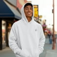 thumbnail image 5 of Dalix Ghost Embroidery Relaxed Hoodie Soft Fleece Sweatshirt Fit Lounge Mens in Lunar Gray S Small, 5 of 5