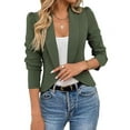 thumbnail image 1 of Blazer para Mujer, Ligero, Informal, Elegante, con Cuello Chal y Abertura Frontal. Verde XXL, 1 of 10