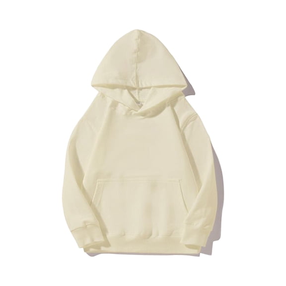Pullover Hooded Sweatshirt Unisex Casual Long Sleeve Solid Basic Design Kangaroo Pocket Comfortable Fit Top for kids