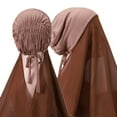 thumbnail image 6 of Instant Chiffon Hijab with Tie Back Under Cap Solid Color Soft Chiffon Scarf With Hijab Inner Caps For Muslim Women, 6 of 9