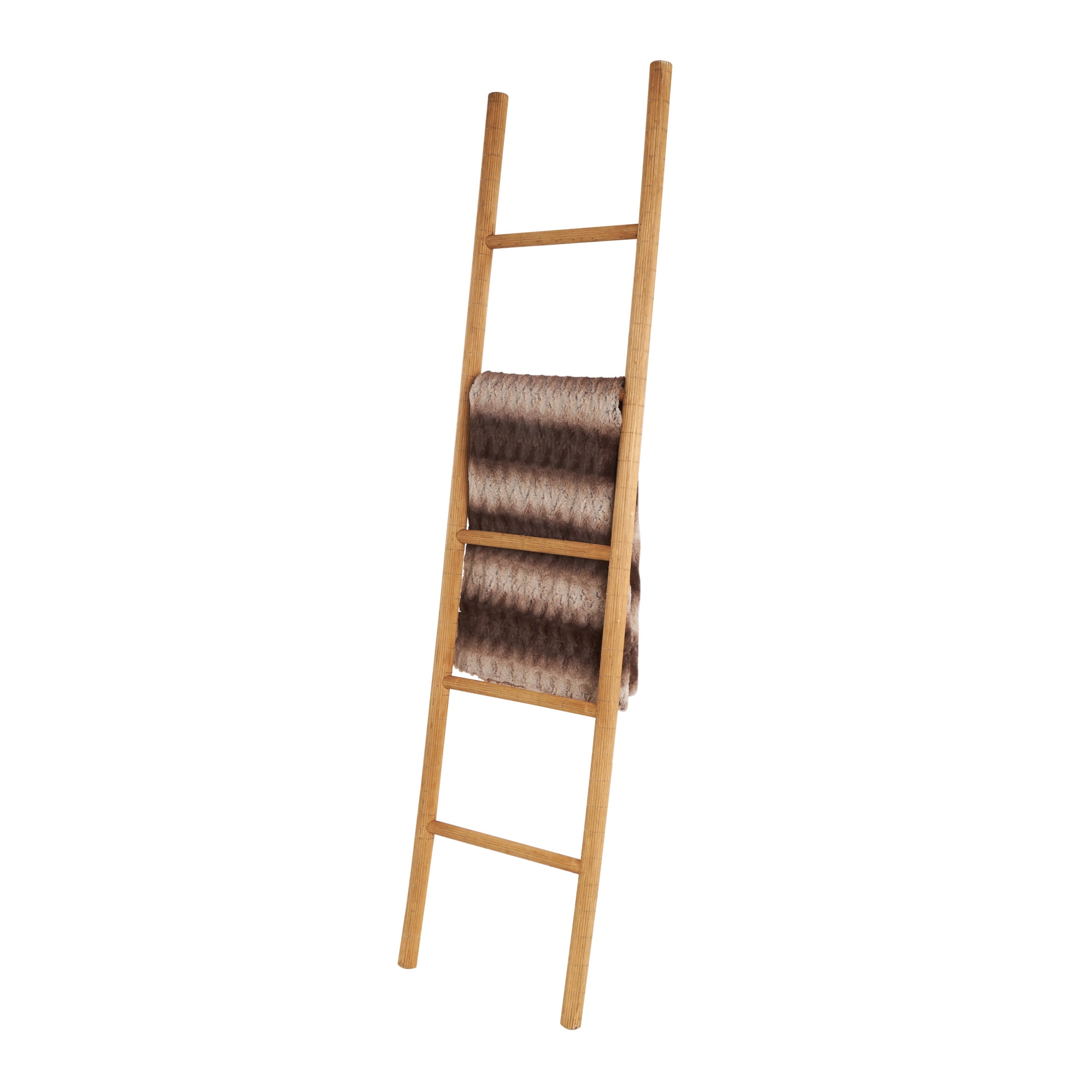 DecMode 17" x 71" Brown Wood Handmade 5 Rung Ladder, 1-Piece