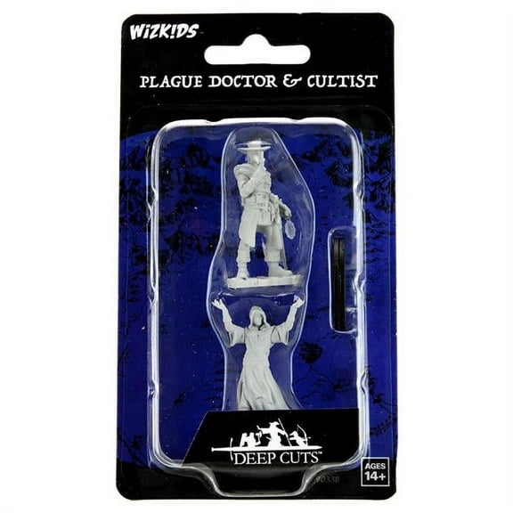Plague Doctory and Cultist Miniature Figures Deep Cuts Unpainted Miniatures WizKids