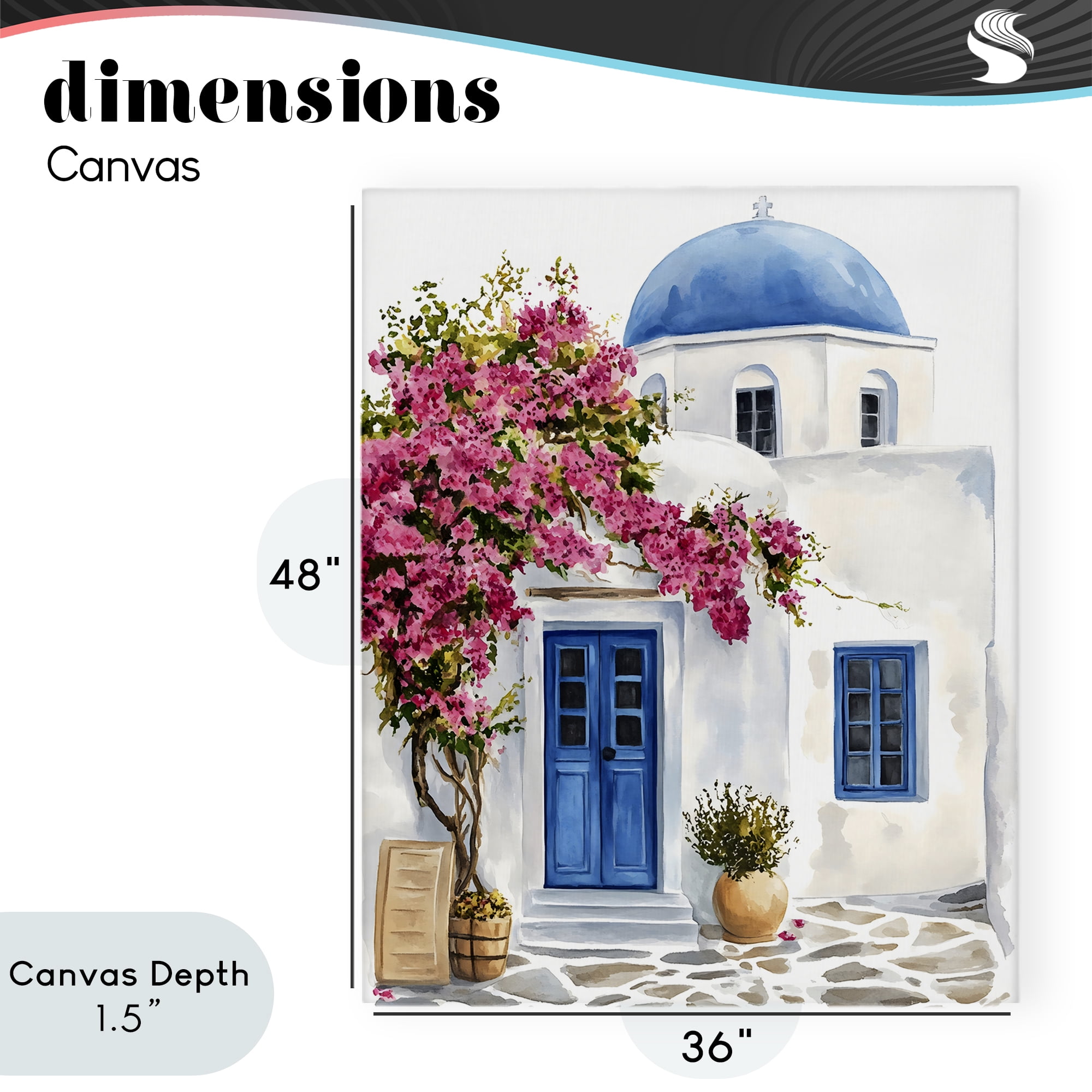 Stupell Industries Santorini House with Bougainvillea Canvas Wall Art, design by LSR Design Studio