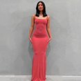 thumbnail image 1 of 2023 Summer Women Sexy Spaghetti Strap Black Skims Long Dress Y2k Sleeveless Solid Skinny Bodycon Trumpet Maxi Dresses VestidosM Gao Jinjia LED, 1 of 2