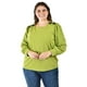 thumbnail image 1 of Blusa Con detalle de flor en hombro Roman Fashion, Tallas Extras, 5106 Verde, Talla 38, 1 of 7