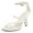 White, variant on FSJ Women Chic Square Open Toe Strappy Sandals Pearl Bead High Heel Metal Ring Rhinestone Ankle Strap Pumps Wedding Dressy Shoes Size 8 Baby Blue