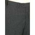 thumbnail image 6 of Salvatore Exte Men's Suit Modern Two Button Jacket Flat Front Pants Striped Charcoal, 6 of 6