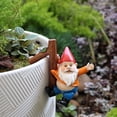 thumbnail image 5 of HAHUT Funny Climbing Gnome Figurines Flower Pot Hugger, Mini Resin Dwarf Hanging on Branch Figurine for Garden Backyard Patio Yard Fence Art Decor (Big Belly Dwarf), 5 of 10