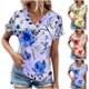 thumbnail image 1 of Fiudx Liquidación de Ofertas Flash Top Informal de Primavera y Verano de Manga Corta con Cuello En V para Mujer, 1 of 4