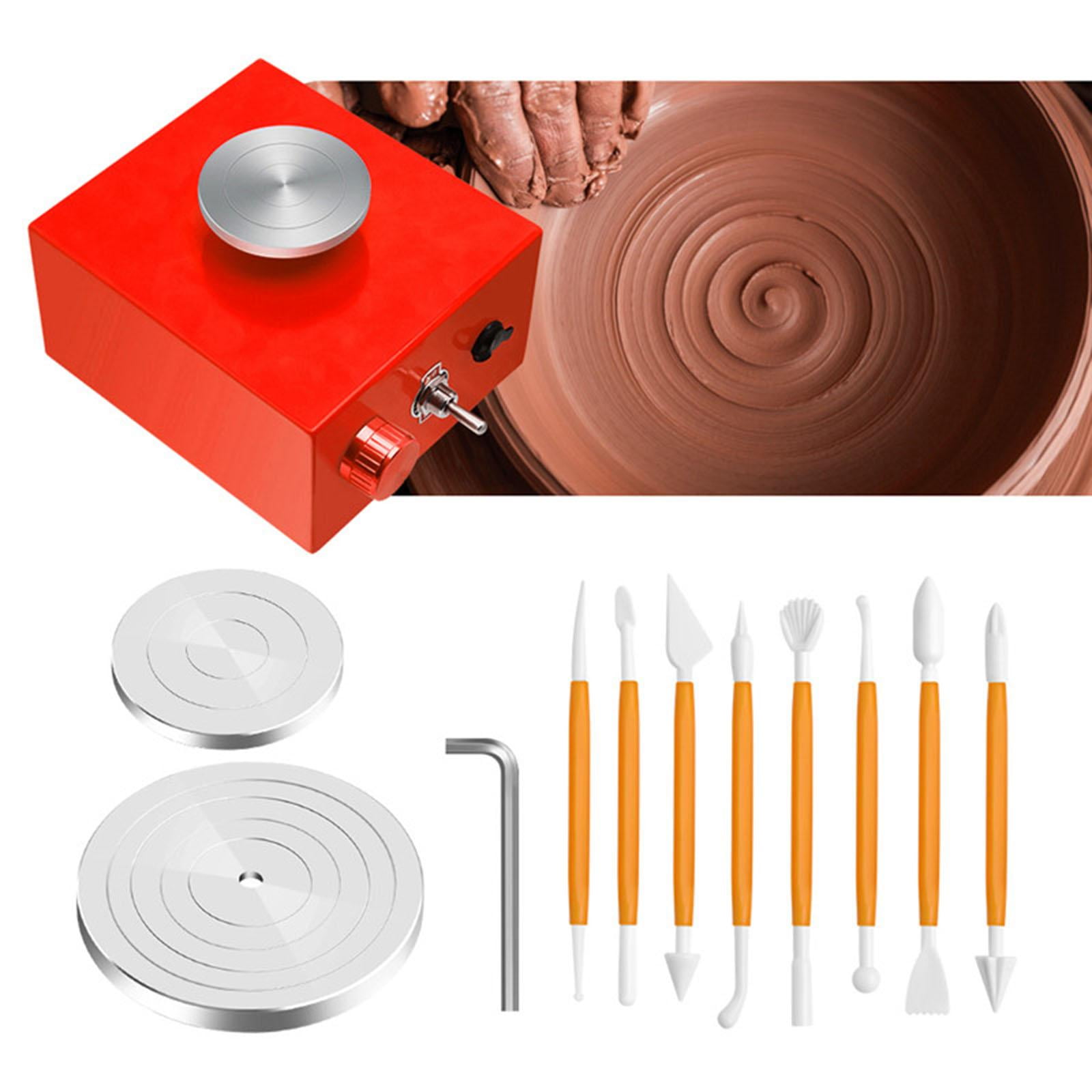 FVDPWYE DIY Electric Pottery Wheel Ceramic Machine Work Clay Art Craft Shaping Too Red