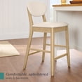 thumbnail image 6 of Best Choice Products Set of 2 Counter-Height Bar Stools, Armless W/Upholstered Seat Cushion & Backrest - Oak / Cream, 6 of 10