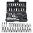 thumbnail image 3 of Socket set 46 pieces Xiaofei quick ratchet socket wrench car repair screwdriver combination tool box set, 3 of 4