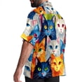 thumbnail image 3 of Cat Men's Short Sleeve Beach Shirts Poplin Spread Collar Tops Casual Printed Button Down Summer Unisex, 3 of 6