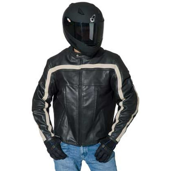 Joe Rocket Old School Leather Jacket Black Ivory Lg 1052 2004