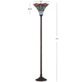thumbnail image 4 of Tiffany-Style 71" Torchiere LED Floor Lamp, Bronze/Red, Traditional + Bulb, 4 of 4