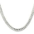 thumbnail image 3 of Auriga 925 Sterling Silver 5.65 mm Concave Beveled Curb Chain Necklace for Mens 24", 3 of 7