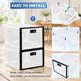 2 Pack Lockable Storage Box, Black&White, Large Capacity Stackable ...