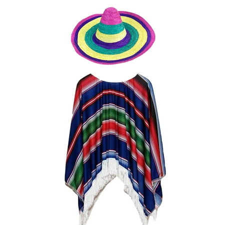 

1 Set Mexican Straw Hat Suit Mexican Clothes Hawaii Style for Children Kids