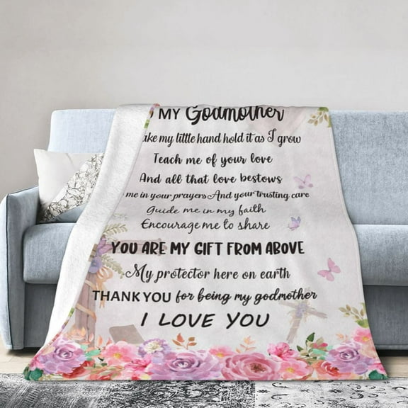 LHSHID To My Godmother Throw Blanket Soft Fuzzy Fleece Blanket For Couch Bed Living Room Decoration 30x40in