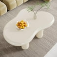 thumbnail image 4 of Tribesigns 39.4" Cloud Coffee Table, Cute Cream Coffee Table with 4 Solid Legs, Modern Center Table for Living Room, Home Office(White), 4 of 5