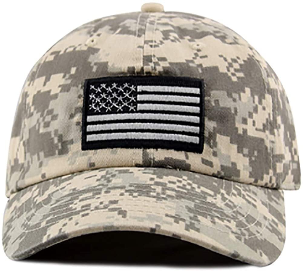 camo baseball hat with american flag