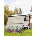 thumbnail image 4 of 4th of July RV Awning Sun Shade Screen 9'X7' Roses Mesh Sunscreen Star Stripes Leaves Beige Awning Shade Screen with Zipper UV Blocker Completed Kits Outdoor Canopy for RV Motorhome Camper Travel, 4 of 7