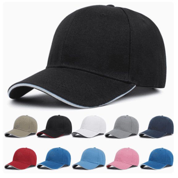 Classic Low Profile Baseball Cap Solid Cotton Dad Hat with Trim Brim Adjustable Plain Curved Bill Sports Cap for Men Women