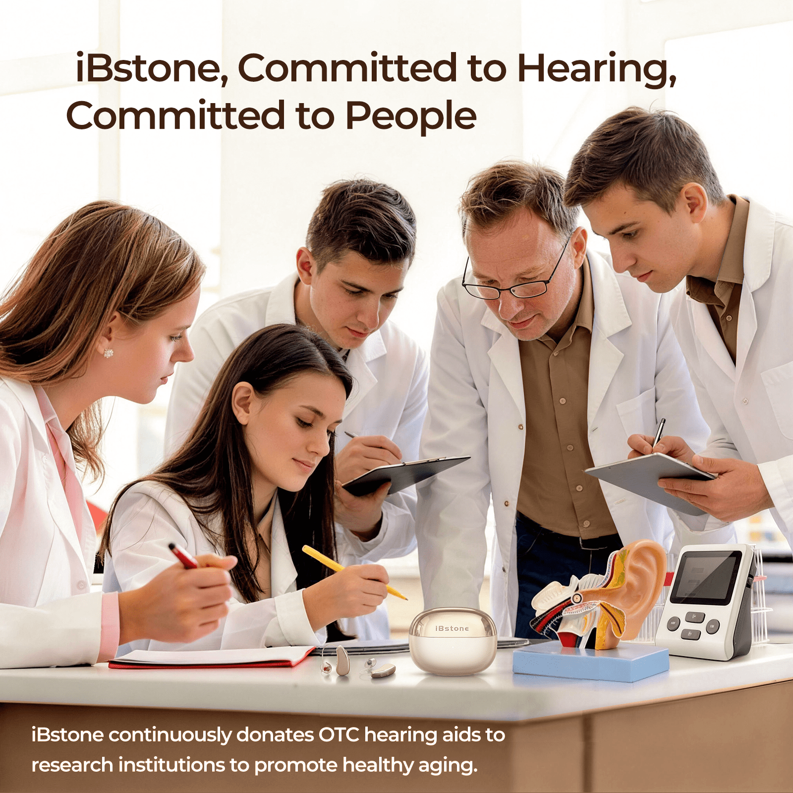 iBstone AuraLink Bluetooth OTC Hearing Aids for Seniors Adults, App-Controlled for Precise Fitting, AI Noise Reduction, Bluetooth 5.4 for Phone Call & Music Streaming, Pair
