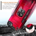 thumbnail image 4 of Nagebee Phone Case Compatible for iPhone 8 Plus / 7 Plus / 6S Plus / 6 Plus with Tempered Glass Screen Protector, Full-Body Protective [Military-Grade], Magnetic Car Mount Ring Holder Cover (Red), 4 of 6