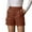 Coffee, variant on WAYUTE Shorts for Women High Waist Leather Dress Shorts for Casual Or formal Wear with Zipper Fly and Pockets for Spring and Summer