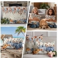 thumbnail image 5 of Fall Orange Blue Outdoor Waterproof Pillow Covers, Thanksgiving Floral Botanical Vintage Decorative Square Throw Pillowcase Sofa Cushion Sham for Patio/Couch/Chair, 24"x24" 2 Pack, 5 of 8