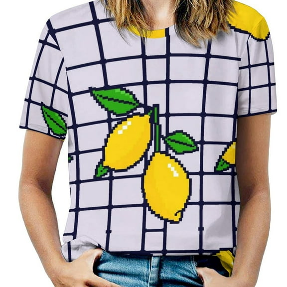 Lemon T-Shirt O Neck Oversize T-Shirts Short Sleeve Classic Tees Women Summer Graphic Tops