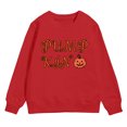 thumbnail image 4 of larppty Girls Hoodies Halloween Warm Cartoon Pumpkin Graphic Printed Long Sleeve Round Neck Pullover Tops Girl Trendy Casual Daily Party Photoshoot Sweatshirts (Red,3Y), 4 of 4