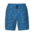 thumbnail image 4 of Lsque Mens Swim Trunks Blue Star Print Pattern - Bathing Suit Compression Liner - Beach Swim Shorts Swimwear - (S-3XL) - Stretch Quick Dry -, 4 of 9