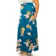 thumbnail image 3 of Women's Plus Size Printed High Waisted A-Line Maxi Skirt with Foldable Waistband - Relax, 3 of 7