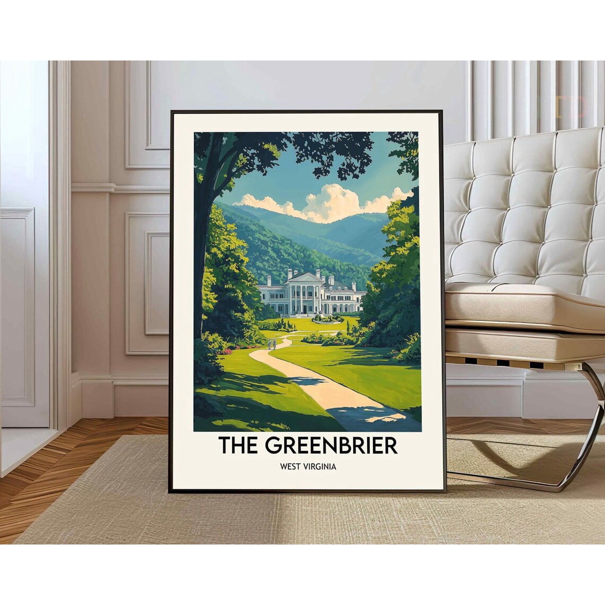 Greenbrier Golf Resort Poster Home Decor Office Wall Art Living Room Decor, Paper Poster Only