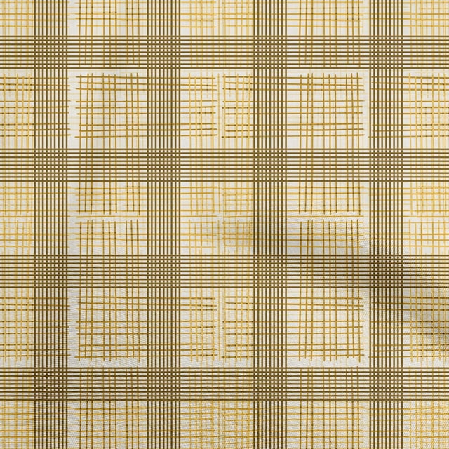 oneOone Viscose Chiffon Dark Mustard Fabric Check Sewing Craft Projects Fabric Prints By Yard 42 Inch Wide