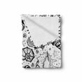 thumbnail image 2 of Sea Shells Soft Flannel Fleece Blanket, Hand Drawn Monochrome Aquatic Elements with Dotted Backdrop Abstract Beach, Cozy Plush for Indoor and Outdoor Use, 70" x 90", Dark Blue White, by Ambesonne, 2 of 6