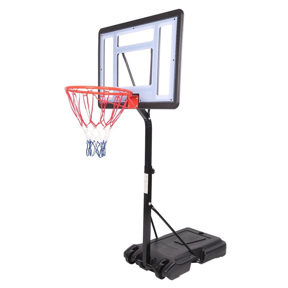 Tcbosik Poolside Basketball Hoop, 45.2" - 53.1" Height Adjustable Basketball Goal Stand with Transparent Backboard, Maximum Applicable for 7 # Ball, Black