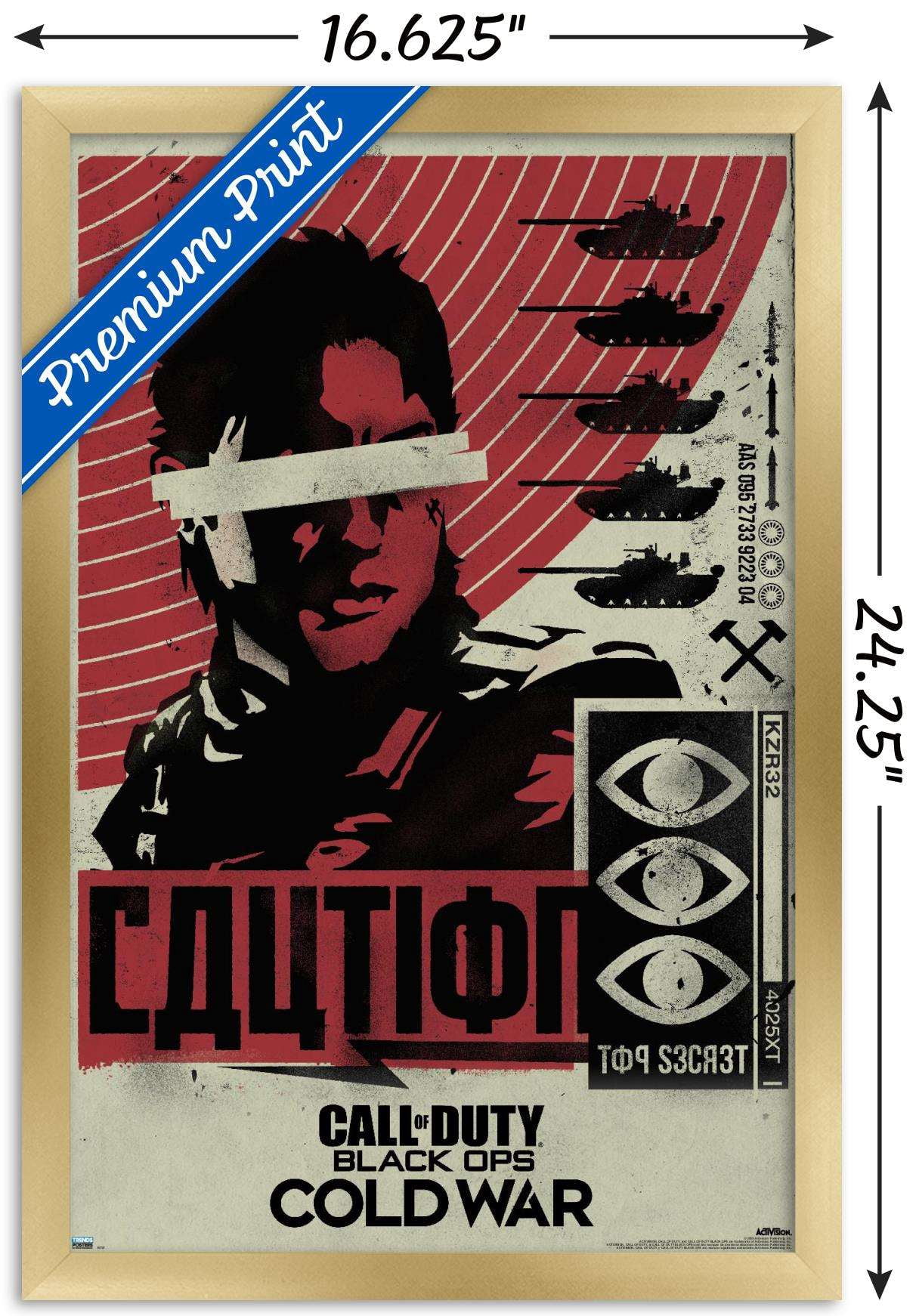 Call of Duty: Black Ops Cold War - Caution Wall Poster, 14.725" x 22.375", Framed
