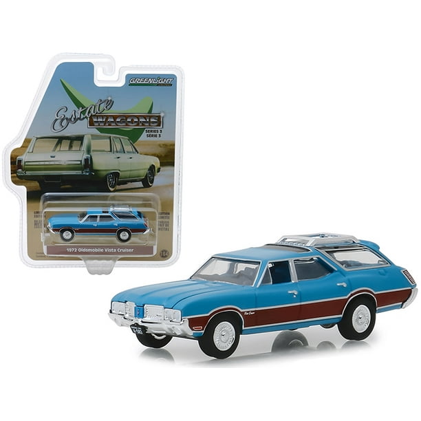 1972 Oldsmobile Vista Cruiser With Wood Grain Paneling And Roof Rack Viking Blue 1 64 Diecast Model Car By Greenlight Walmart Com Walmart Com