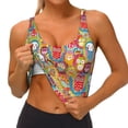 thumbnail image 3 of Balery Boho Cute Owls Sujetadores deportivos con espalda cruzada para mujer, acolchados, sin costuras, de alto impacto, ideales para yoga, gimnasio, entrenamiento y fitness.-X-Large, 3 of 8