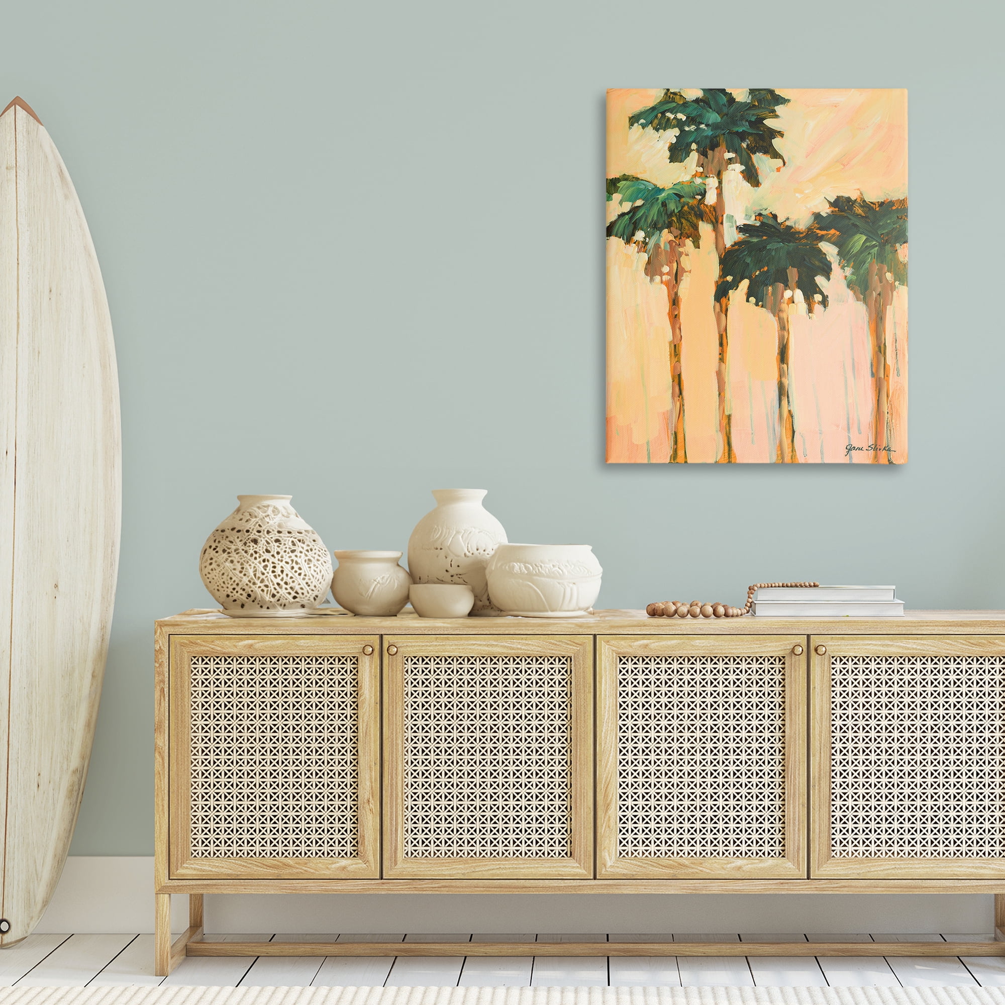 Stupell Industries Shady Palms Impression Coastal Painting Gallery Wrapped Canvas Art Print Wall Art, 30 x 40