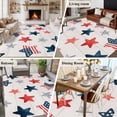 thumbnail image 3 of Rectangle Rug 5x8ft Area Rug, Independence Day Blue Red Star Area Rugs for Living Room Bedroom, Vintage Wooden Plank Floor Mat Non-Slip Non-Shedding Carpet Indoor Accent Rugs, 3 of 9