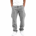 thumbnail image 4 of Cmtiyu Cargo Pants for Men, Casual Elastic Waist Drawstring Straight Leg Jogger Pants, Baggy Outdoor Work Pants with Multi Pockets, S-3XL, 4 of 7