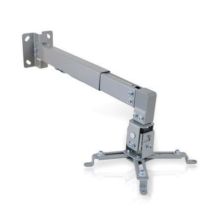 PYLE PRJWM8 - Universal Projector Holder Wall Mount with Telescoping Length, Angle and Tilt Adjustment